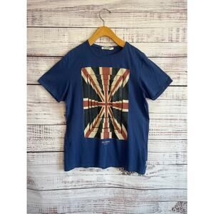 Ben Sherman Union Jack Optic
Navy Blue London United
Kingdom Flag Shirt Medium